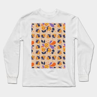 Raspberry Boom Seamless Surface Pattern Design Long Sleeve T-Shirt